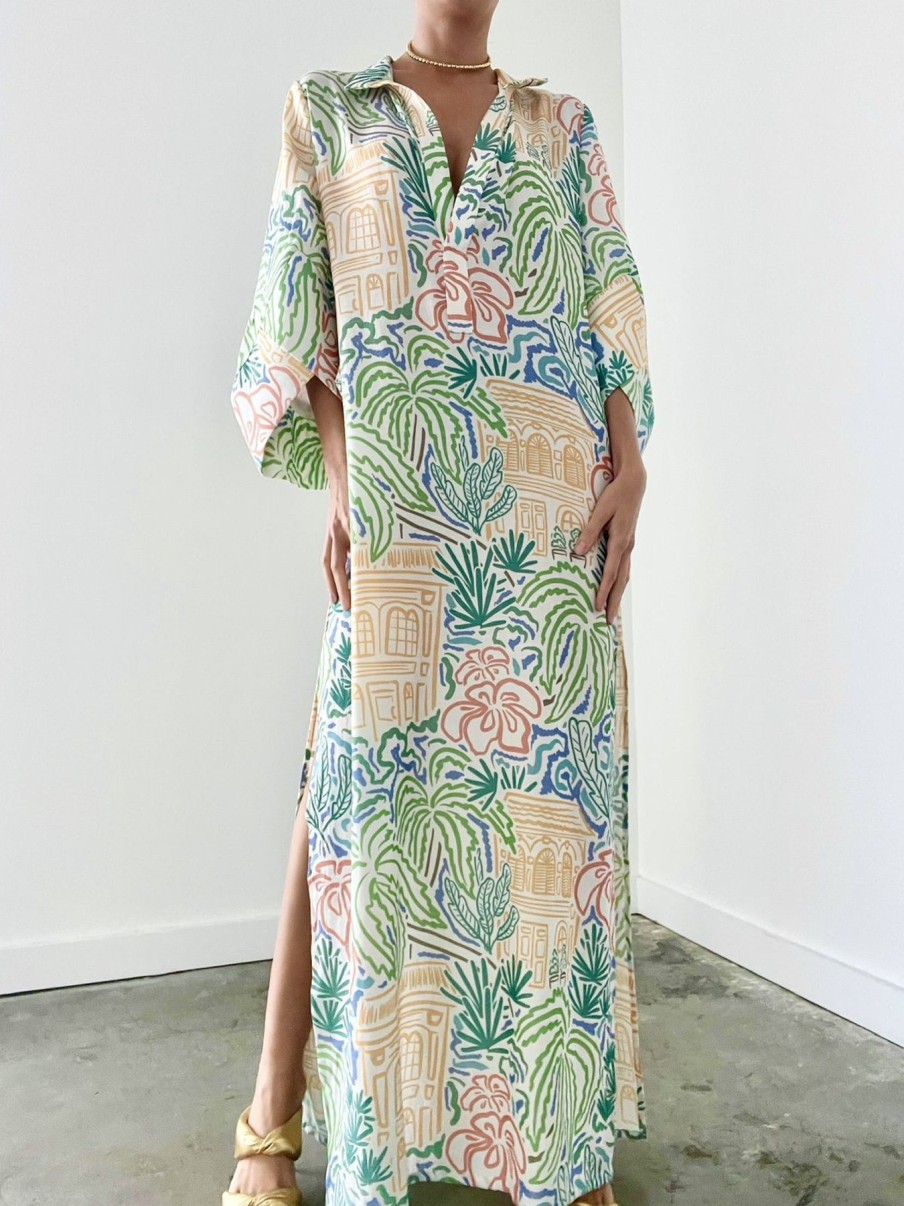 Women Leal Daccarett Dresses | Jamaica Kaftan Galera Samba Print