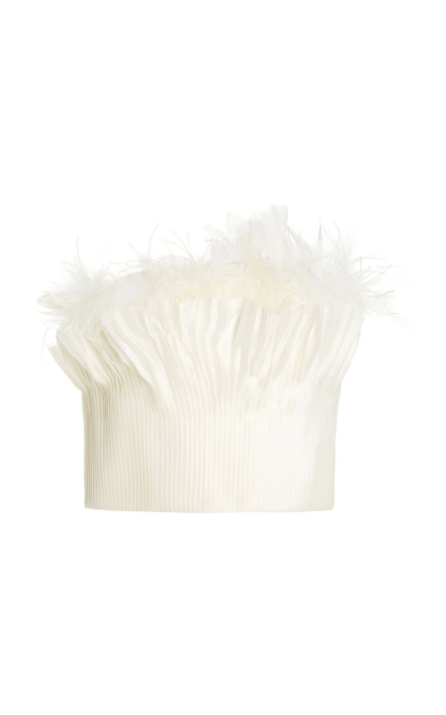 Women Andres Otalora Tops | Brassavola Feather-Embellished Silk-Organza Top