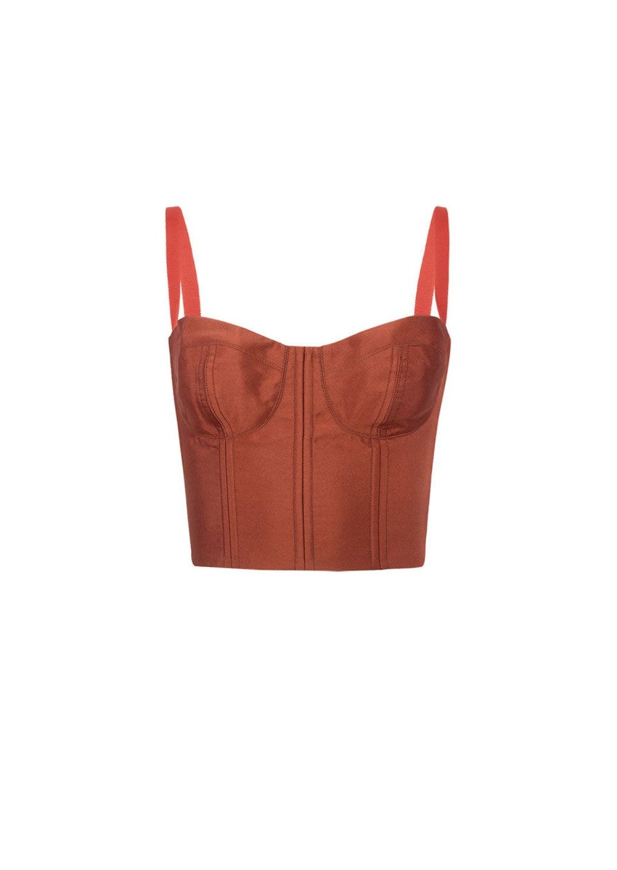 Women Sandra Weil Tops | Kia Bustier-Tobacco