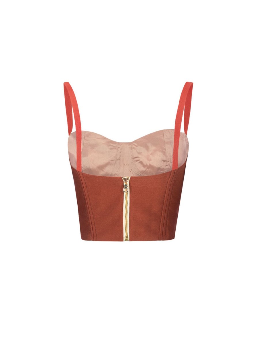 Women Sandra Weil Tops | Kia Bustier-Tobacco