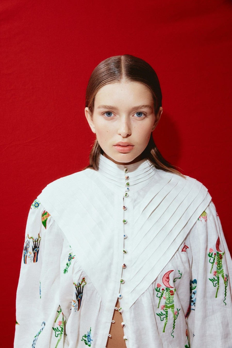 Women Alemais Tops | Atticus Embroidered Shirt