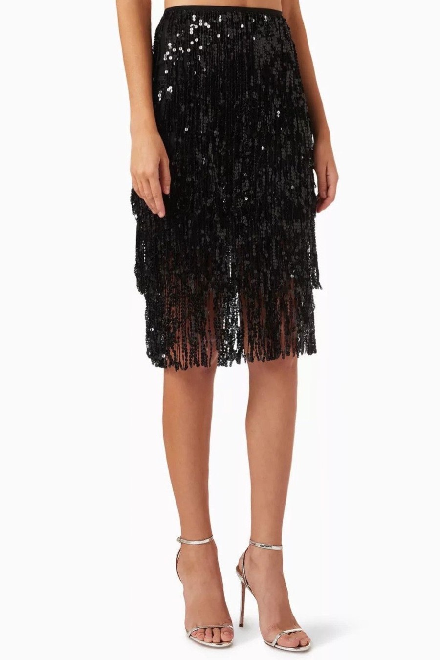 Women No Pise La Grama Skirts | La Confianza Skirt In Black Sequins