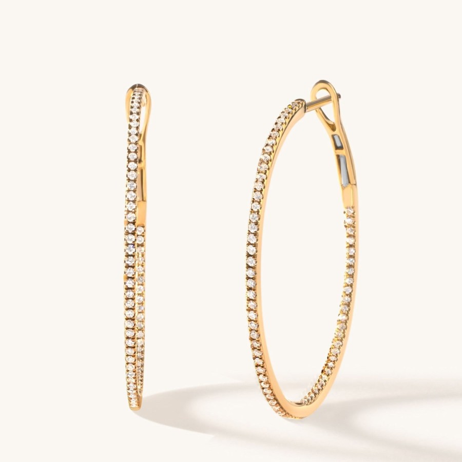 Women Sparkle Society Earrings | Slim Diamond Hoop Earrings