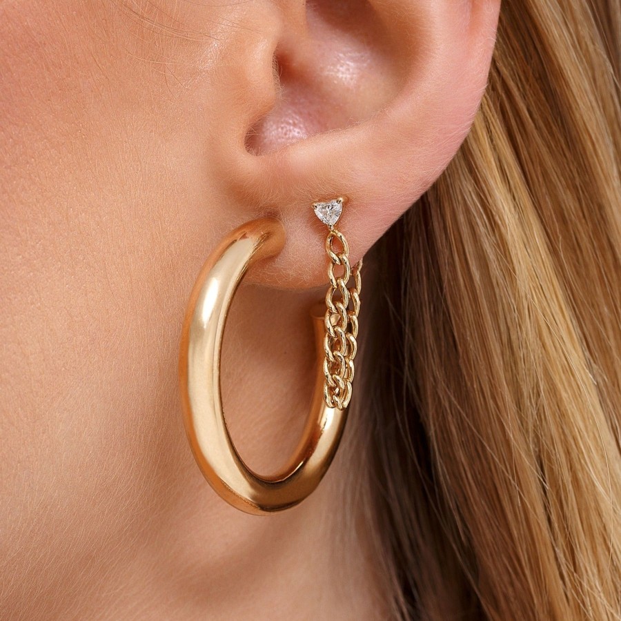 Women Sparkle Society Earrings | Perfect Hollow Gold Tube Hoops