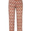 Women Juan de Dios Bottoms | Santo Tomas Silk Pants Red Peacock Feathers