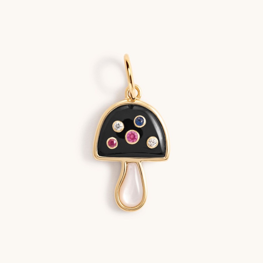 Women Sparkle Society Necklaces | Multi Gemstone Mushroom Necklace Charm