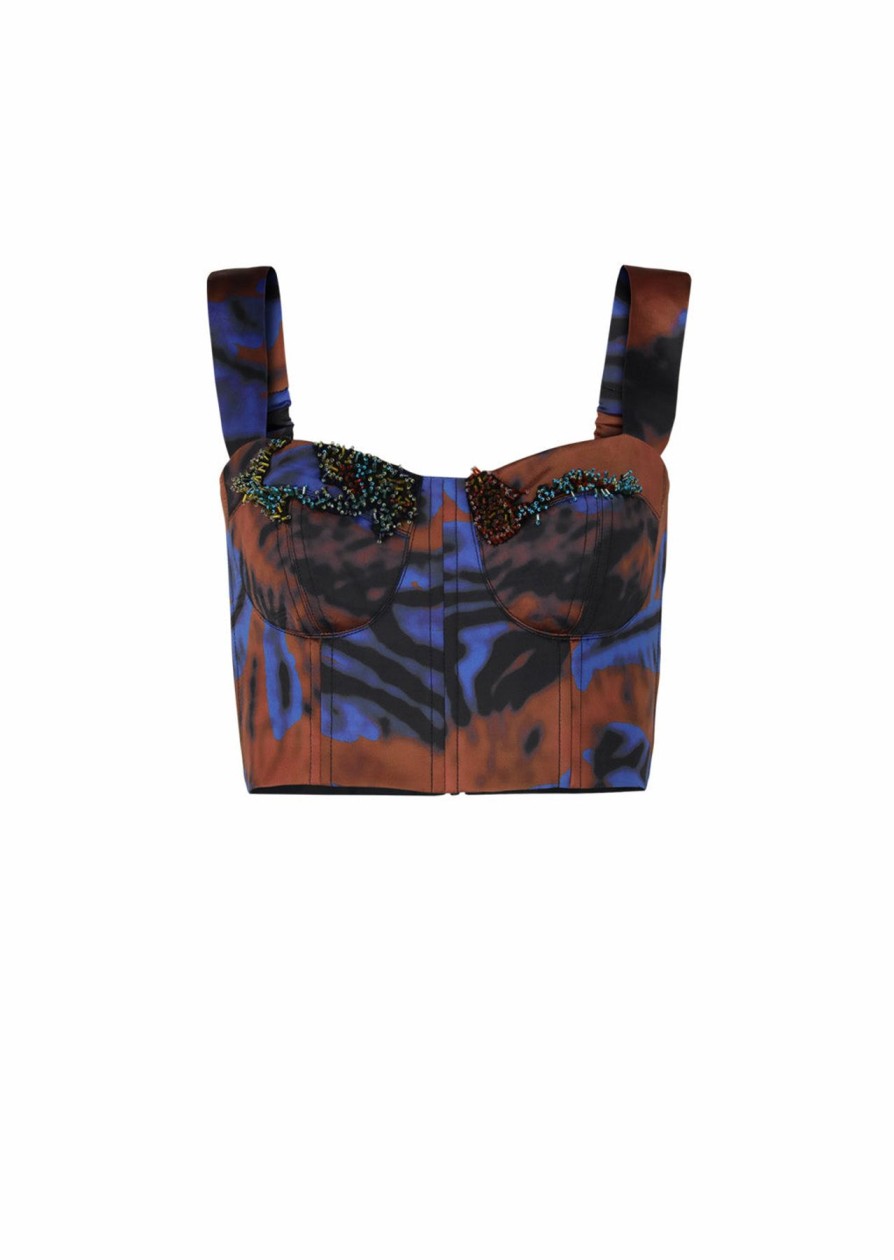 Women Sandra Weil Tops | Natural Bustier-Primitive Print