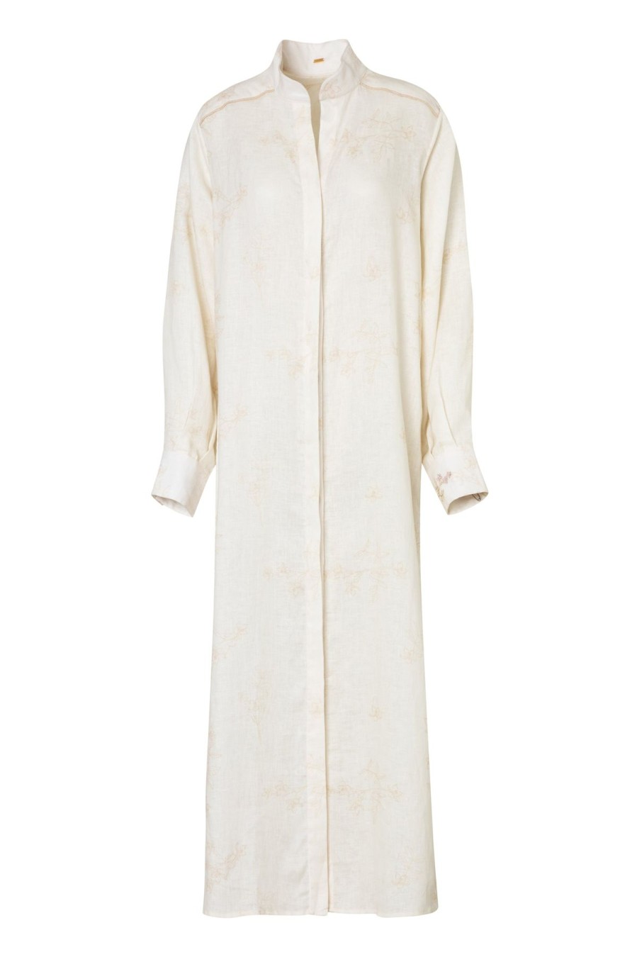 Women Juan De Dios Dresses | Thalia Linen Shirt Maxi Dress/Ivory Ivory Ivo