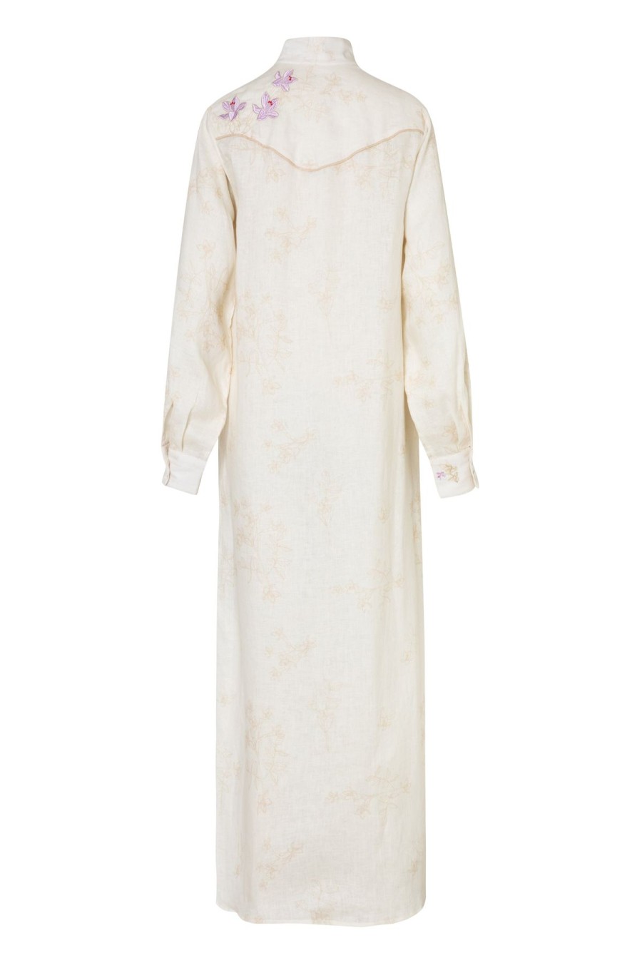 Women Juan De Dios Dresses | Thalia Linen Shirt Maxi Dress/Ivory Ivory Ivo