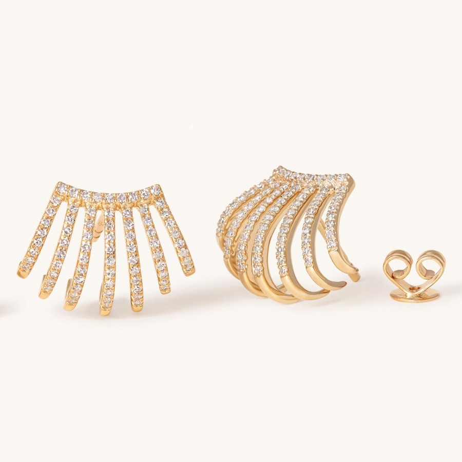 Women Sparkle Society Earrings | Pave Diamond Caged Studs