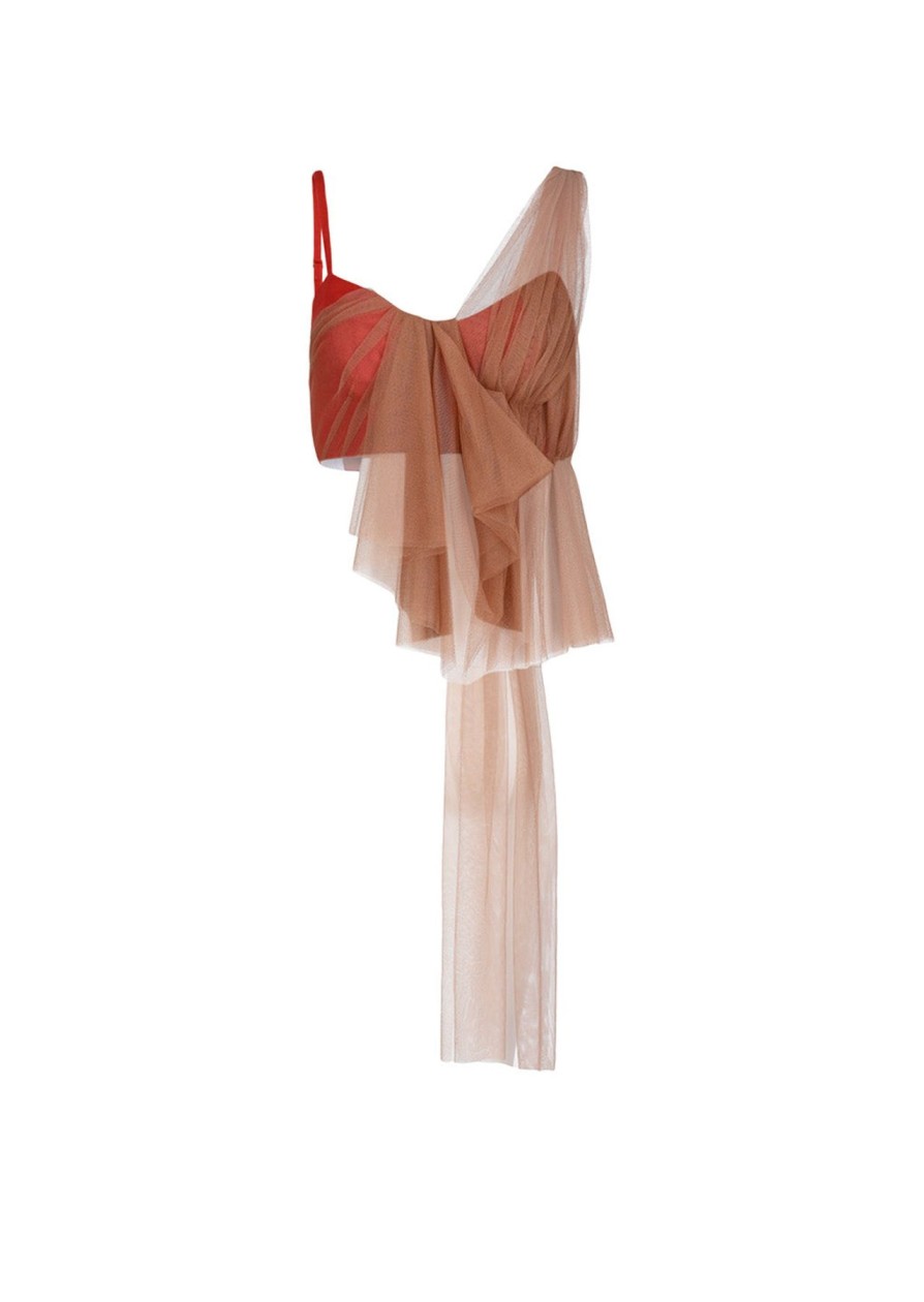 Women Sandra Weil Tops | Dune Bustier-Coral Red