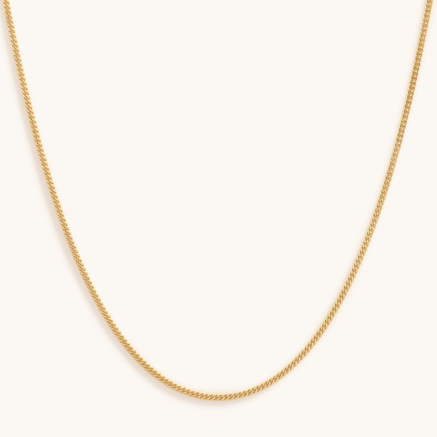 Women Sparkle Society Necklaces | Baby Curb Solid Gold Chain