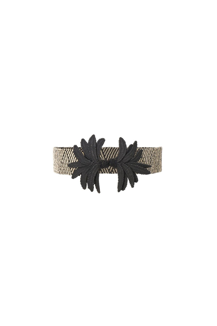 Women Johanna Ortiz Belts | Palms And Spices Belt Black/Ecru