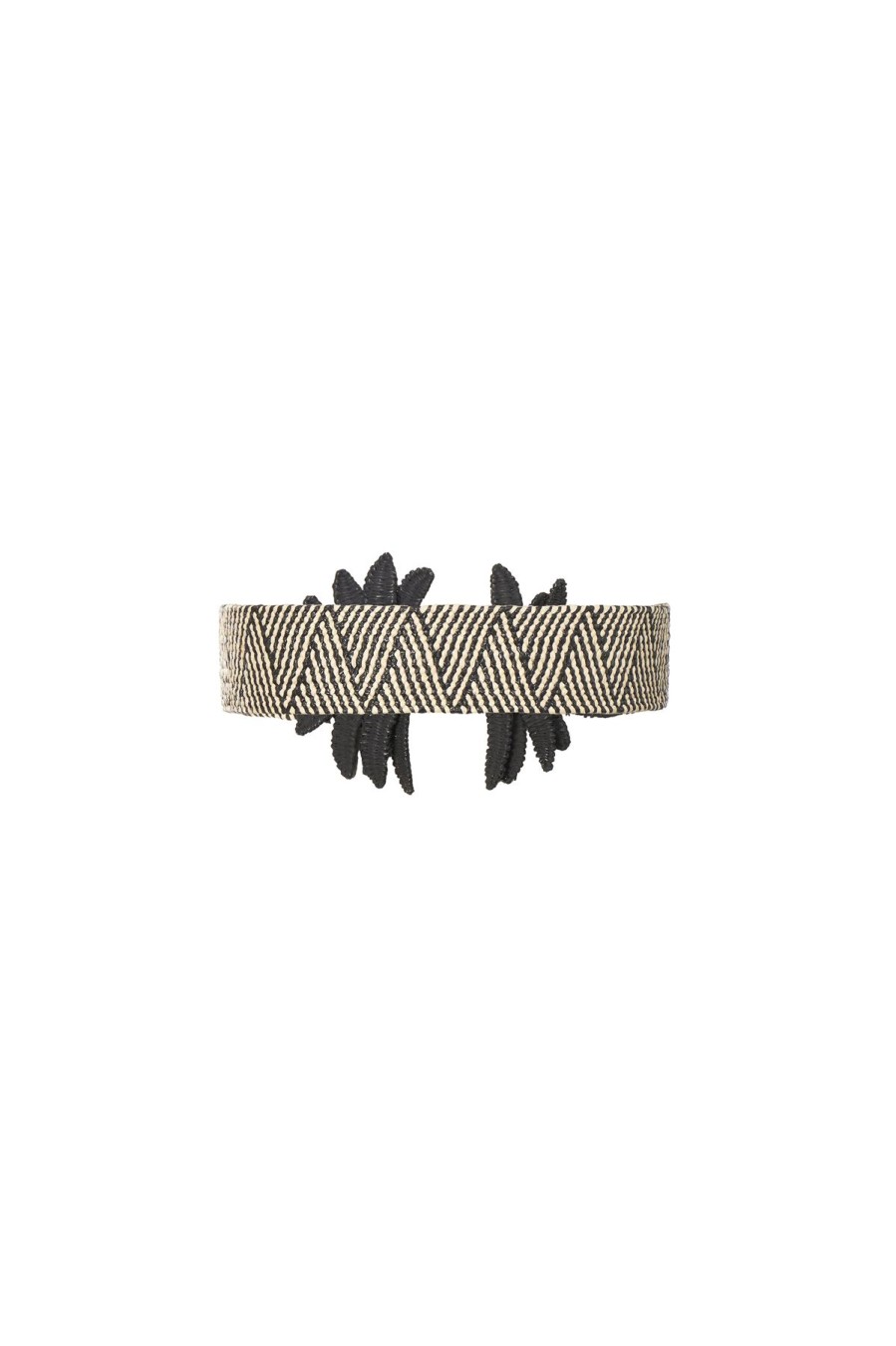 Women Johanna Ortiz Belts | Palms And Spices Belt Black/Ecru