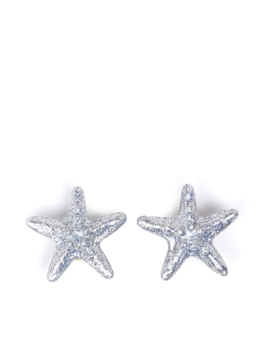 Women Julietta Earrings | Glitter Starfish Earrings Glitter Silver