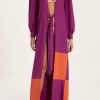 Women Adriana Degreas Dresses | New Age Long Kaftan With Voluminous Sleeves Fucsia/Orange