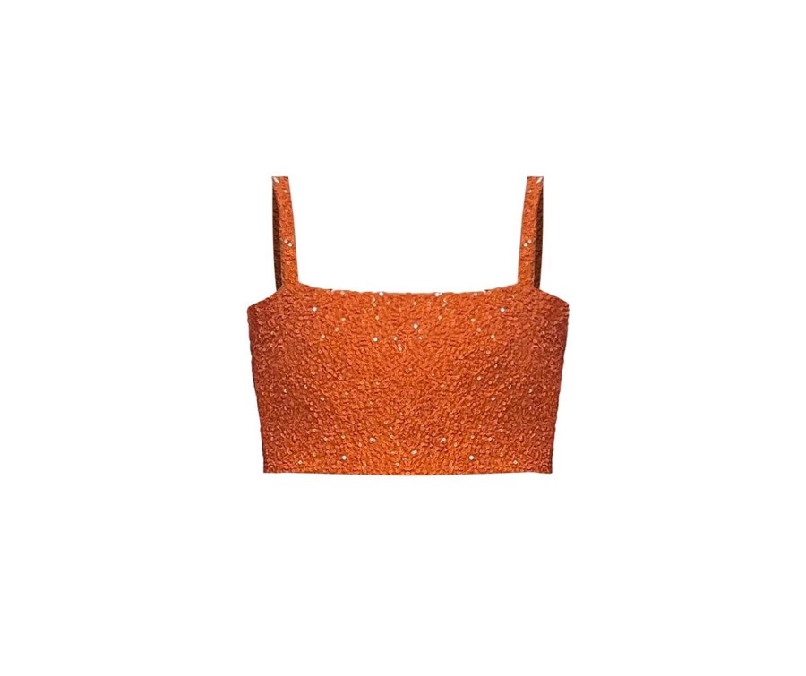 Women No Pise La Grama Tops | Luciernaga Top In Hot Orange