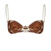 Women Johanna Ortiz Bikini | Oyster Shell Bikini Top Bijoux Rust Ecru