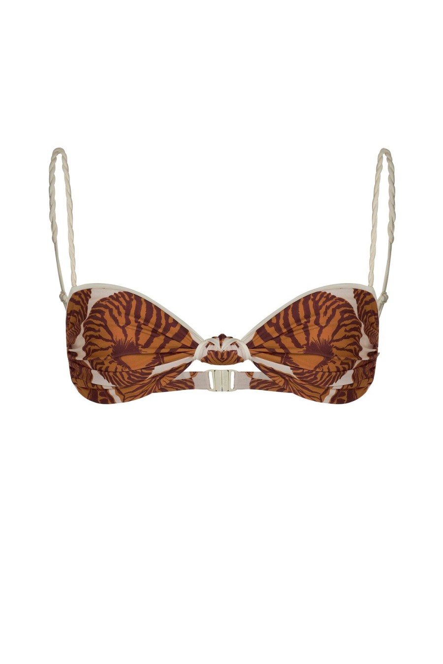 Women Johanna Ortiz Bikini | Oyster Shell Bikini Top Bijoux Rust Ecru