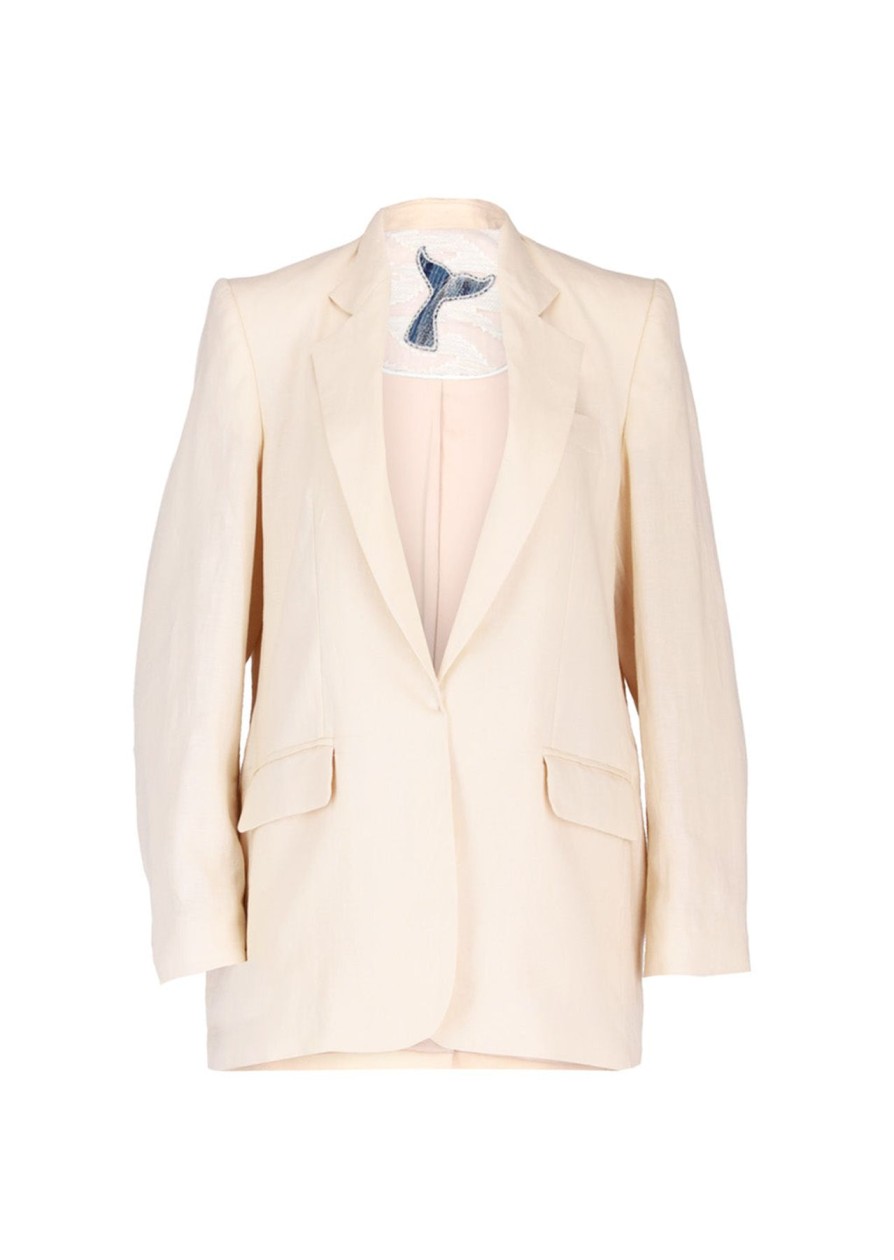 Women Sandra Weil Cover Ups | Ruby Blazer-Ivory Linen