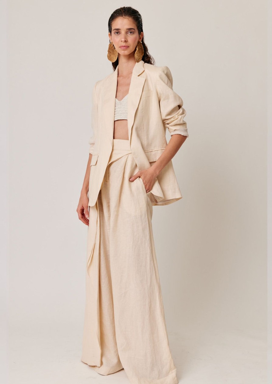 Women Sandra Weil Cover Ups | Ruby Blazer-Ivory Linen