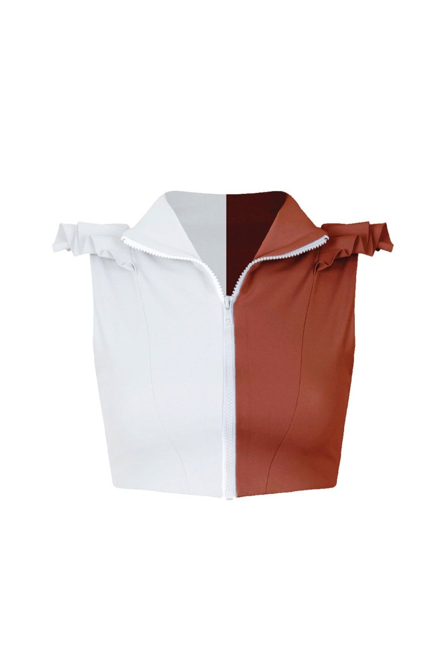 Women Port De Bras Tops | Mila Top Bicolor Chantilly Maroon